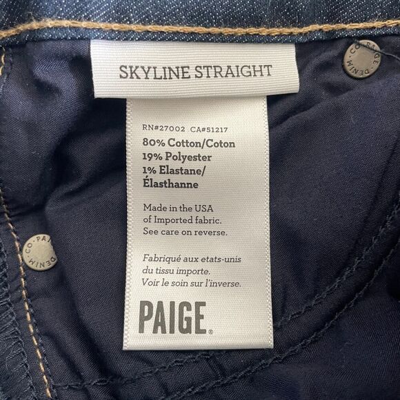 NWT Paige Skyline Straight Jeans in Deep Purple Blue - Size: 27 - Picture 5 of 8